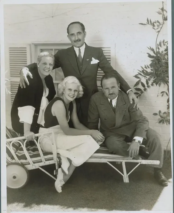 Framed Print : Jean Harlow Posing with Parents and Husband Framed Print : Jean Harlow Posing with Parents and Husband