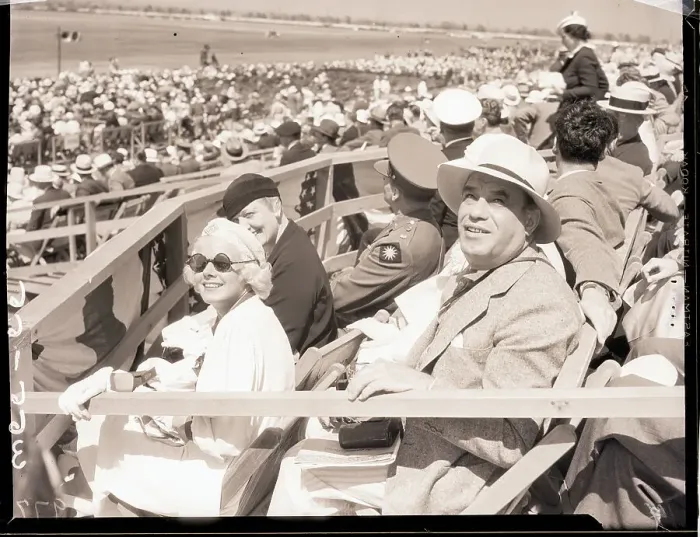 Framed Print : Jean Harlow in Stands at Air Races Framed Print : Jean Harlow in Stands at Air Races