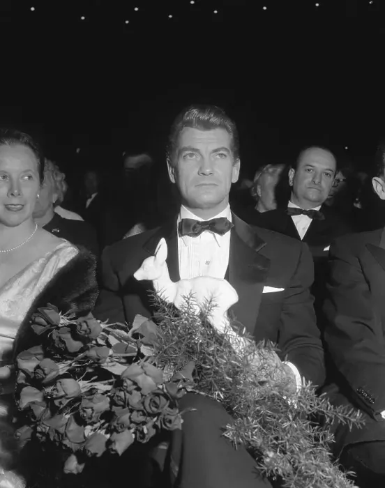 Framed Print : Jean Marais Holding Flowers and Bambi Award Framed Print : Jean Marais Holding Flowers and Bambi Award