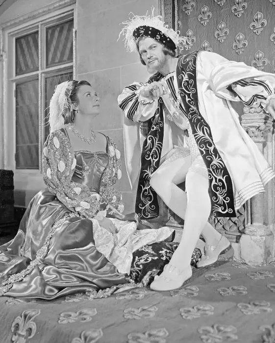 Framed Print : Jean Marais Performing a Movie Scene with Nadine Olivier Framed Print : Jean Marais Performing a Movie Scene with Nadine Olivier