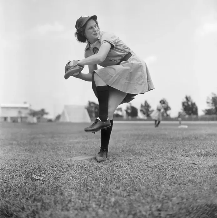 Framed Print : Jean Marlowe in Pitching Position Framed Print : Jean Marlowe in Pitching Position