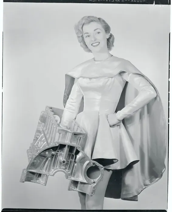 Framed Print : Jean Moorehead Holding Auto Mechanism Framed Print : Jean Moorehead Holding Auto Mechanism