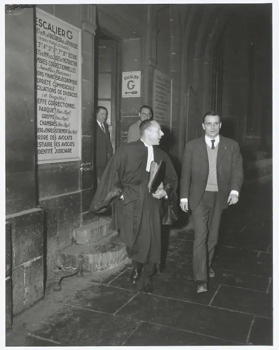 Framed Print : Jean Pierre Guillaume and Lawyer Exiting Palais De Justice Framed Print : Jean Pierre Guillaume and Lawyer Exiting Palais De Justice