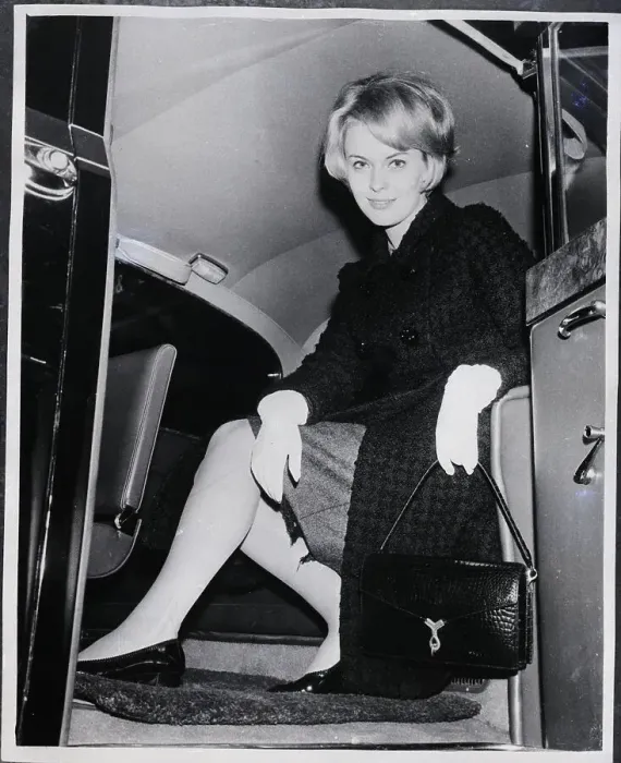 Framed Print : Jean Seberg Alights From Car Framed Print : Jean Seberg Alights From Car