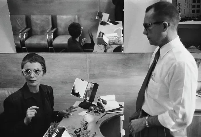 Framed Print : Jean Seberg At Optician's Shop Framed Print : Jean Seberg At Optician's Shop
