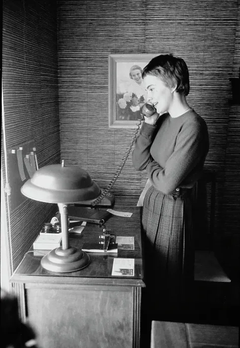 Framed Print : Jean Seberg On The Telephone Framed Print : Jean Seberg On The Telephone