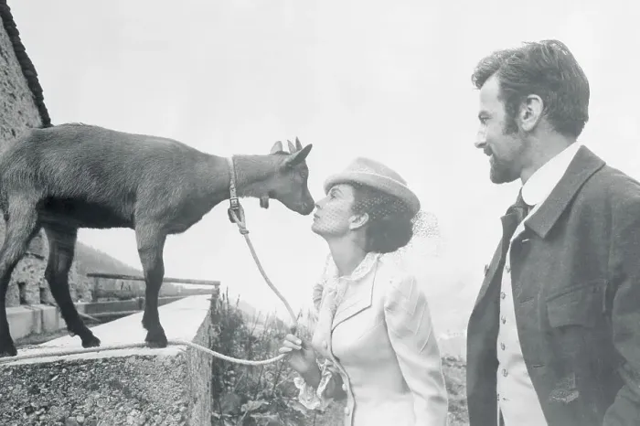 Framed Print : Jean Simmons Rubbing Noses with a Goat Framed Print : Jean Simmons Rubbing Noses with a Goat