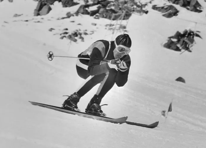 Framed Print : Jean Vaurnet Skiing During the 1960 Winter Olympics Framed Print : Jean Vaurnet Skiing During the 1960 Winter Olympics