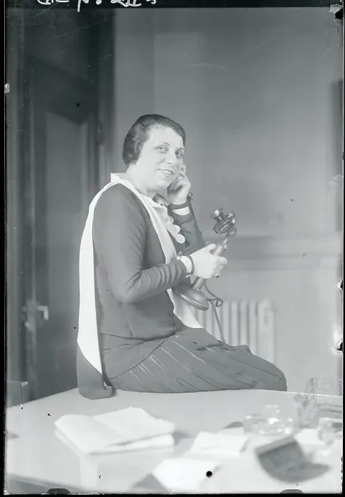 Framed Print : Jeanette G. Brill Speaking on Telephone Framed Print : Jeanette G. Brill Speaking on Telephone