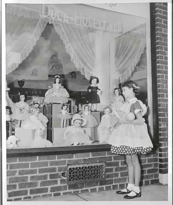 Framed Print : Jeanie Donahue Bringing Her Doll to the Doll Hospital Framed Print : Jeanie Donahue Bringing Her Doll to the Doll Hospital