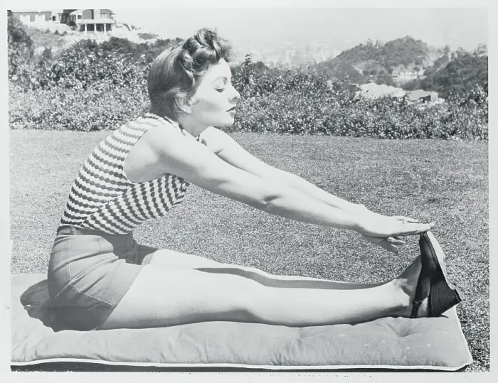 Framed Print : Jeanne Crain Stretching Framed Print : Jeanne Crain Stretching