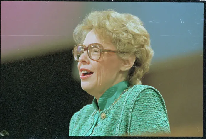Framed Print : Jeanne Kirkpatrick Speaking Framed Print : Jeanne Kirkpatrick Speaking