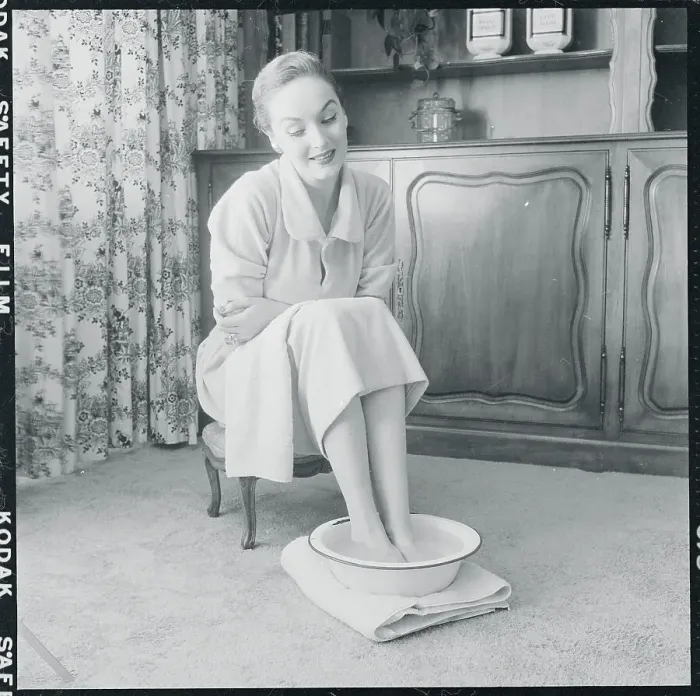 Framed Print : Jeanne Lord Soaking Her Feet Framed Print : Jeanne Lord Soaking Her Feet