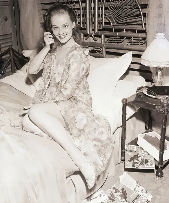Framed Print : Jeanne Moreau in Pajamas and Robe Outfit Framed Print : Jeanne Moreau in Pajamas and Robe Outfit
