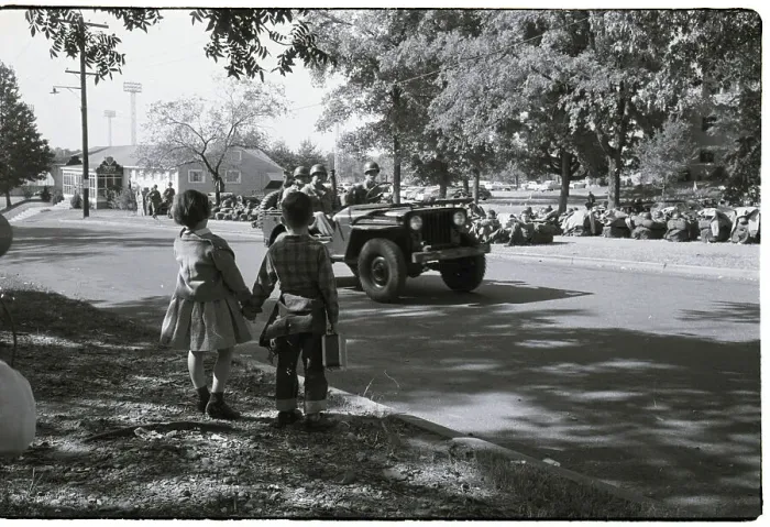 Framed Print : Jeep Passing Children Framed Print : Jeep Passing Children