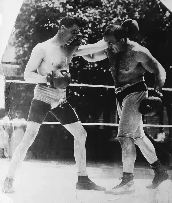 Framed Print : Jeffries and Corbett Re-Enacting Fight Framed Print : Jeffries and Corbett Re-Enacting Fight