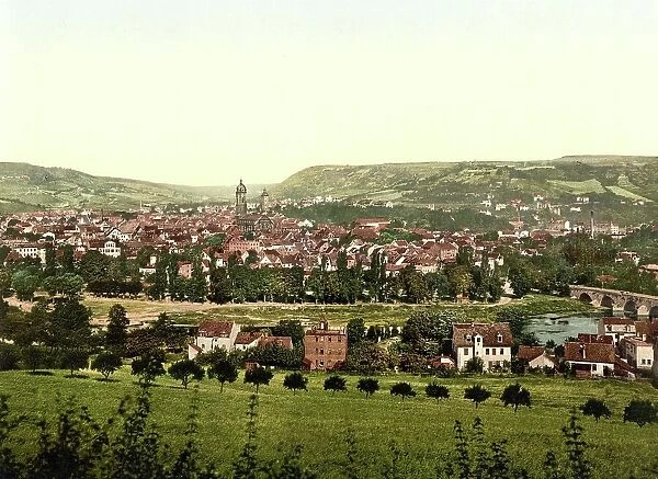 Jena in Thuringia, Germany, Historic, digitally restored reproduction of a photochromic print from the 1890s