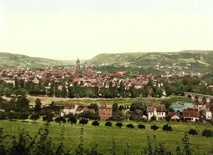 Framed Print : Jena in Thuringia, Germany, Historic, digitally restored reproduction of a photochromic print from the 1890s Framed Print : Jena in Thuringia, Germany, Historic, digitally restored reproduction of a photochromic print from the 1890s