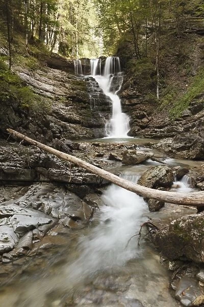 Jenbach waterfall, Bad Feilnbach, Mangfallgebirge, Mangfall mountains, Upper Bavaria, Bavaria, Germany, Europe, PublicGround