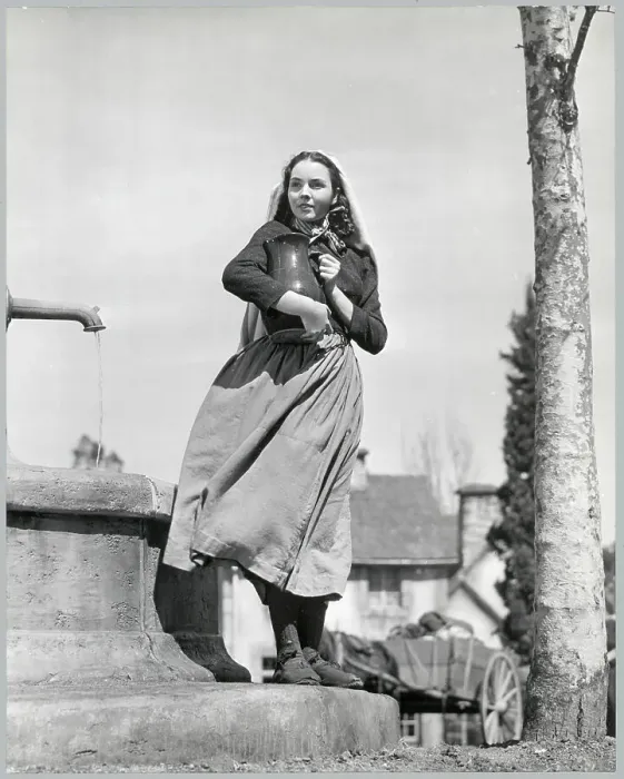 Framed Print : Jennifer Jones Standing By A Well Framed Print : Jennifer Jones Standing By A Well