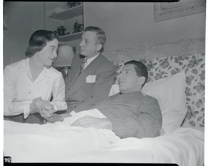 Framed Print : Jennings Lang in Hospital with Others Framed Print : Jennings Lang in Hospital with Others