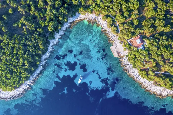 Framed Print : Jerolim, Pakleni (Paklinski) islands, Hvar, Croatia
