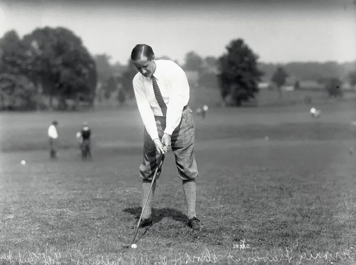 Framed Print : Jerome Travers in Golfing Position Framed Print : Jerome Travers in Golfing Position