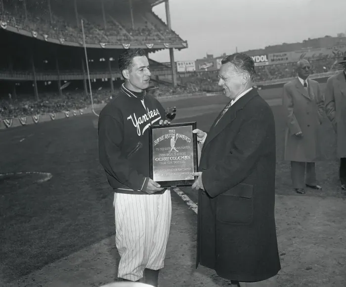 Framed Print : Jerry Coleman Receiving Award at Presentation Framed Print : Jerry Coleman Receiving Award at Presentation