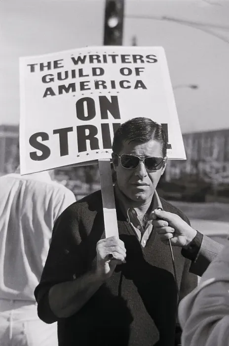 Framed Print : Jerry Lewis Holding a Picket Sign Framed Print : Jerry Lewis Holding a Picket Sign