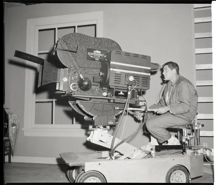 Framed Print : Jerry Lewis Behind Huge Movie Camera Framed Print : Jerry Lewis Behind Huge Movie Camera