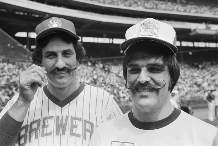 Framed Print : Jerry Mlodzik and Rollie Fingers Smiling