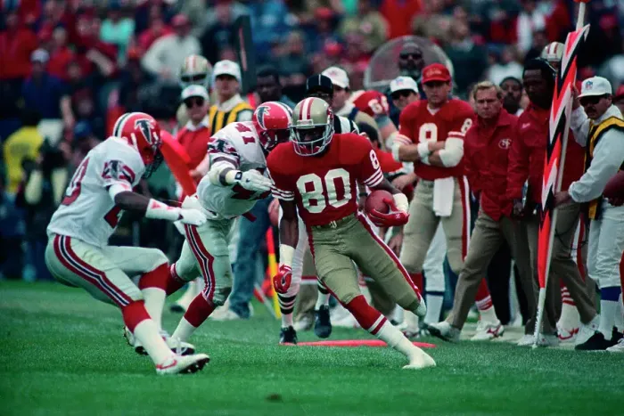 Framed Print : Jerry Rice Making First Down Play Framed Print : Jerry Rice Making First Down Play