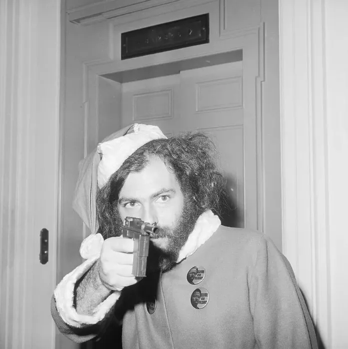 Framed Print : Jerry Rubin Dressed as Santa Claus Framed Print : Jerry Rubin Dressed as Santa Claus