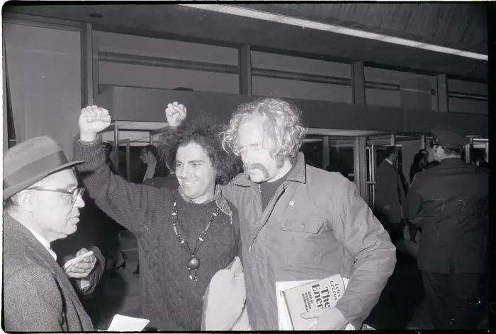 Framed Print : Jerry Rubin and Stewert Albert Fists Raised Framed Print : Jerry Rubin and Stewert Albert Fists Raised