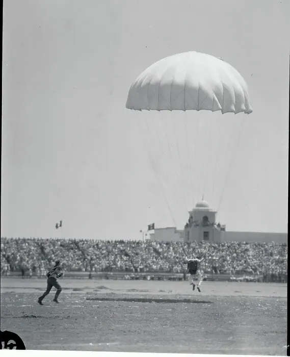Framed Print : Jerry Wessling Landing During Parachuting Skill Event Framed Print : Jerry Wessling Landing During Parachuting Skill Event