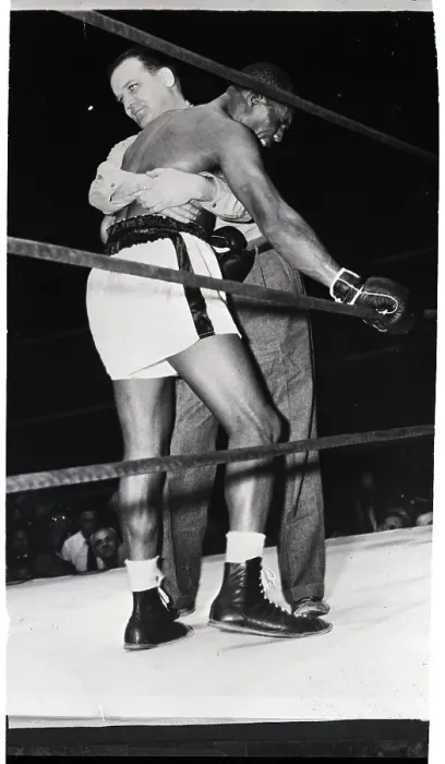 Framed Print : Jersey Joe Walcott Being Carried By Ref Framed Print : Jersey Joe Walcott Being Carried By Ref