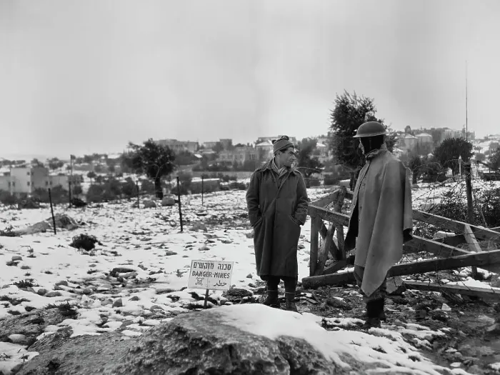 Framed Print : Jerusalem Road Block In The Snow Framed Print : Jerusalem Road Block In The Snow