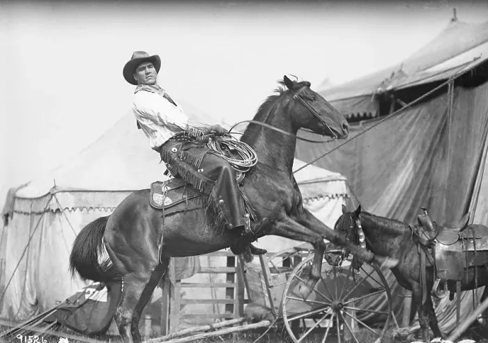 Framed Print : Jess Willard in Cowboy Outfit on Horse Framed Print : Jess Willard in Cowboy Outfit on Horse