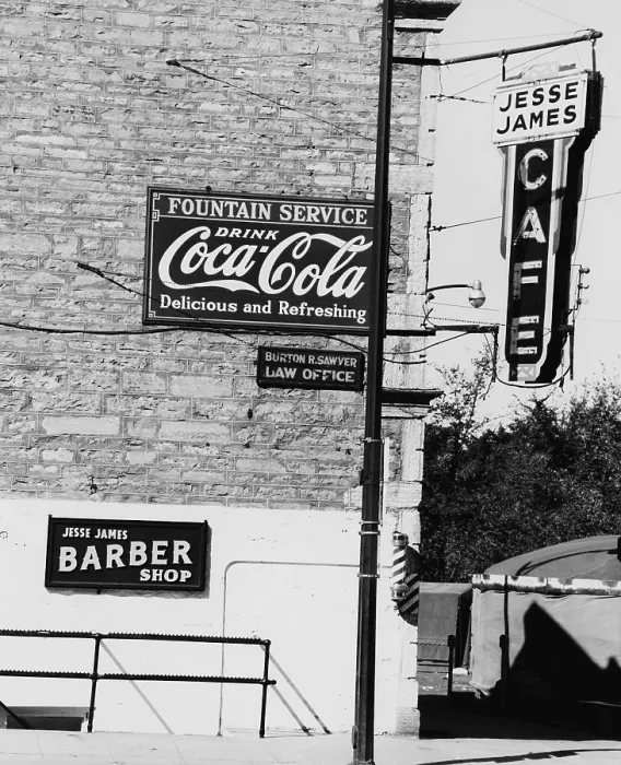 Framed Print : Jesse James Cafe Framed Print : Jesse James Cafe