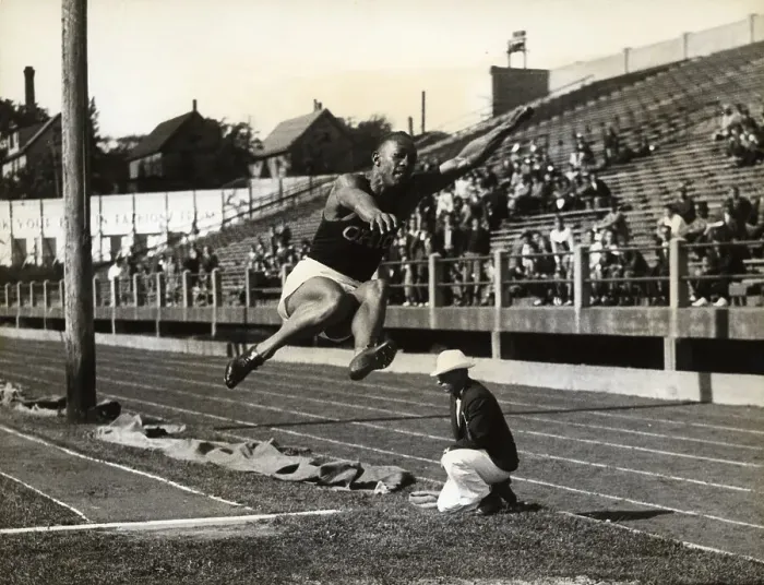 Framed Print : Jesse Owens During Broad Jump Framed Print : Jesse Owens During Broad Jump