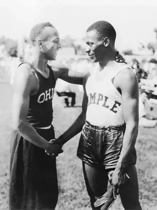 Framed Print : Jesse Owens and Eulace Peacock At Track Meet Framed Print : Jesse Owens and Eulace Peacock At Track Meet