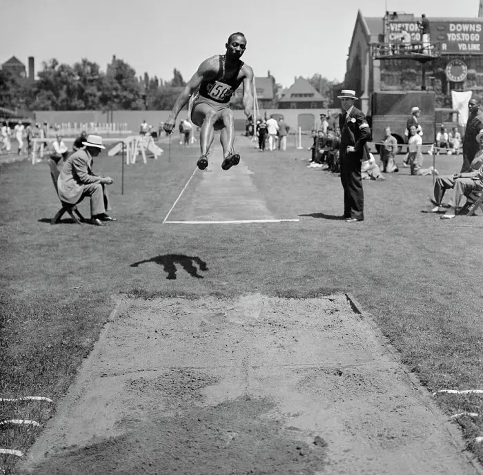 Framed Print : Jesse Owens in NCAA Meet Broad Jump Framed Print : Jesse Owens in NCAA Meet Broad Jump