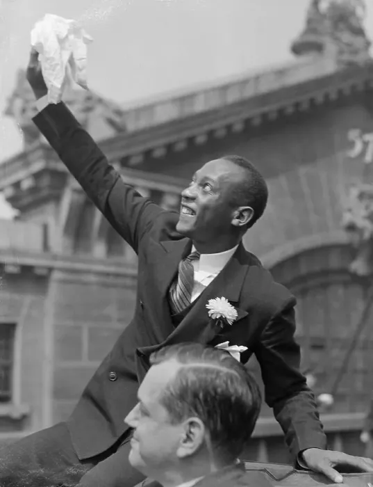 Framed Print : Jesse Owens Waving During Parade Framed Print : Jesse Owens Waving During Parade