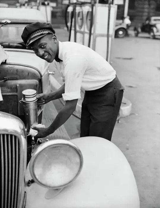 Framed Print : Jesse Owens Working As Gas Attendant Framed Print : Jesse Owens Working As Gas Attendant