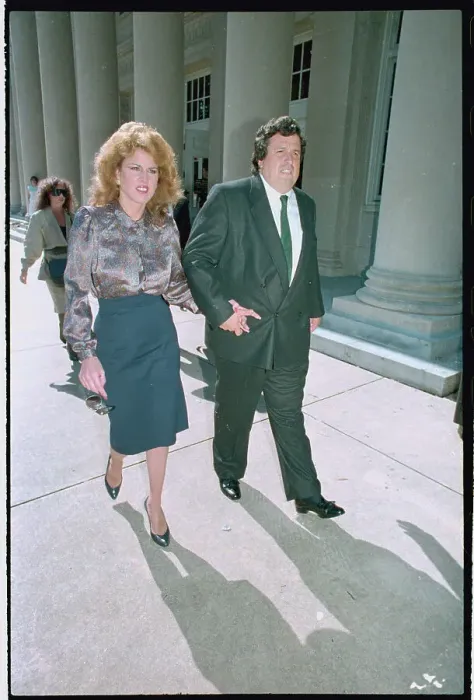 Framed Print : Jessica Hahn and Attorney Leaving Court Framed Print : Jessica Hahn and Attorney Leaving Court