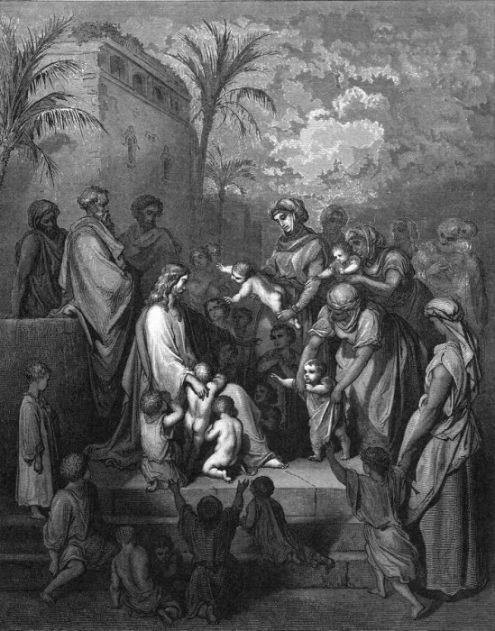 Framed Print : Jesus blesses the children Framed Print : Jesus blesses the children