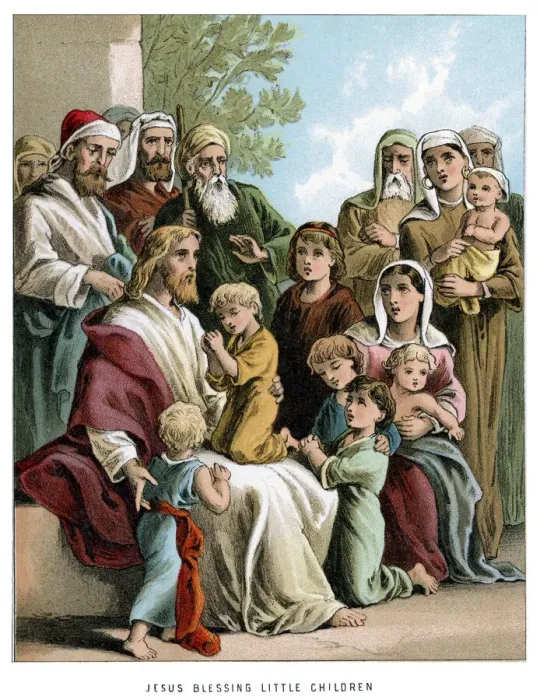 Framed Print : Jesus blessing the Little Children Framed Print : Jesus blessing the Little Children