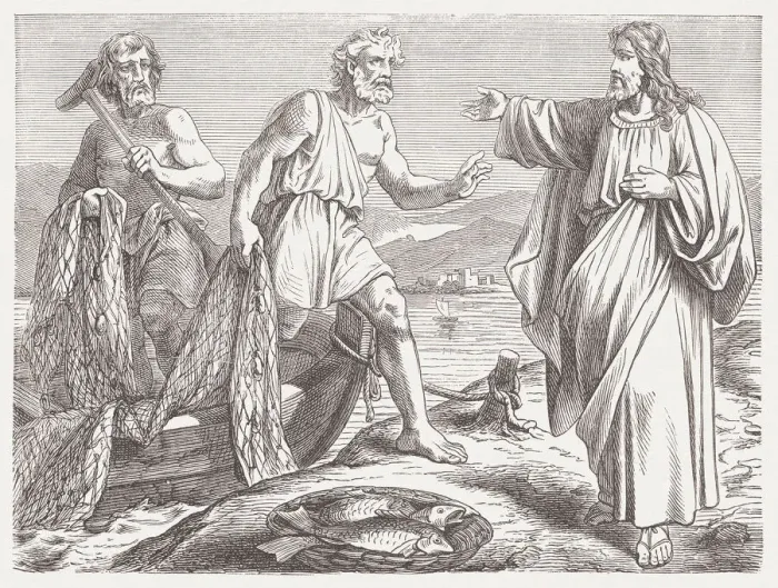 Framed Print : Jesus calls Peter and Andrew (Mark 1, 16-18) Framed Print : Jesus calls Peter and Andrew (Mark 1, 16-18)