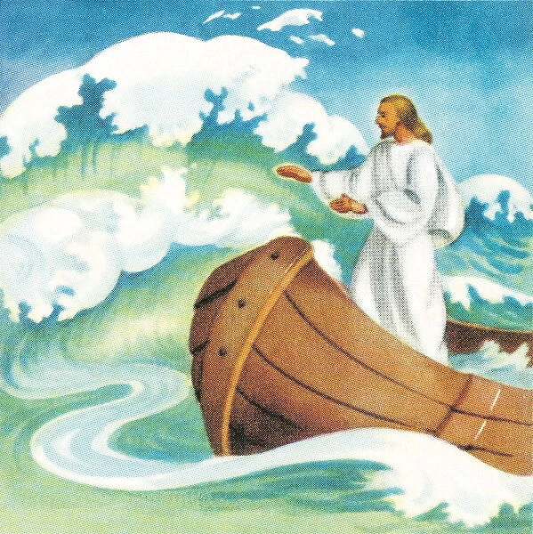 Jesus calming the waves
