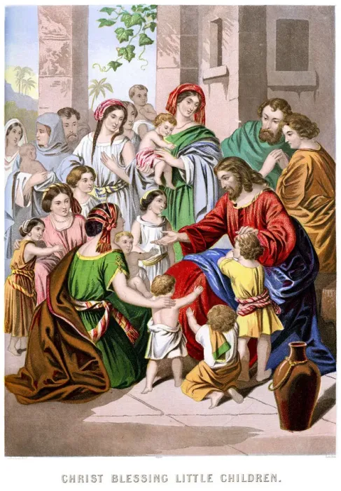 Framed Print : Jesus Christ blessing the Little Children Framed Print : Jesus Christ blessing the Little Children